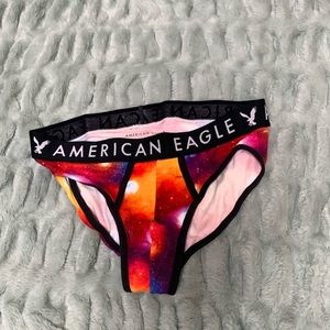 American Eagle men’s small briefs orange galaxy underwear